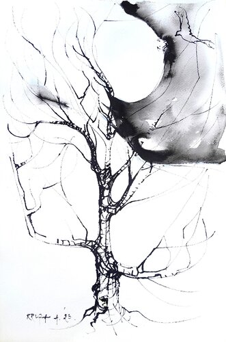 Mother Earth and the tree de Alfred Freddy Krupa, Pintura a la venta en Singulart