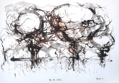 24.02.2022 - Black Dawn of Ukraine par Alfred Freddy Krupa, Peinture en vente sur Singulart