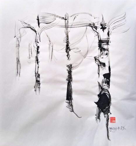 Birches (neither in heaven nor on earth) von Alfred Freddy Krupa, Malerei kaufen auf Singulart