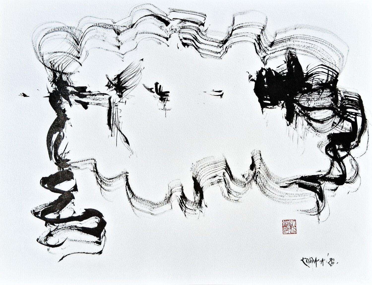 River and morning clouds Alfred Freddy Krupa Drawing for sale