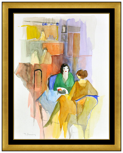 Evening Chat van Itzchak Tarkay, Werk op papier te koop op Singulart