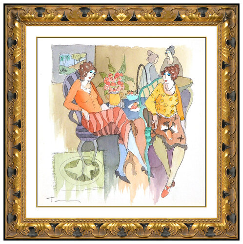 Cafe Encounter von Itzchak Tarkay, Werk auf Papier kaufen auf Singulart