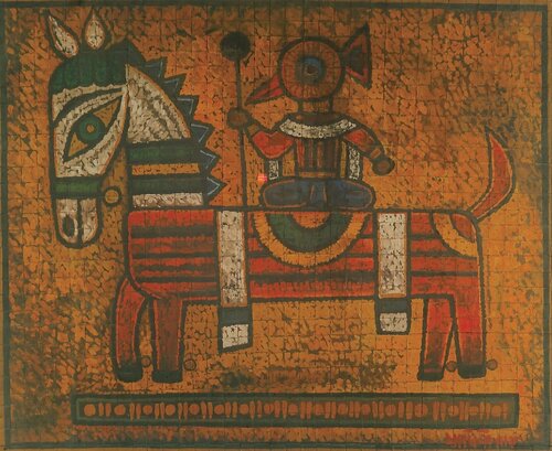 Garuda on Horseback di Jamini Roy, Pittura in vendita su Singulart