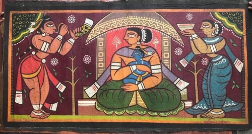The Ladies Chariot van Jamini Roy, Schilderij te koop op Singulart
