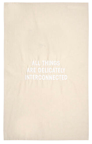 All Things Are Delicately Connected embroidered tea towel di Jenny Holzer, Tessile in vendita su Singulart