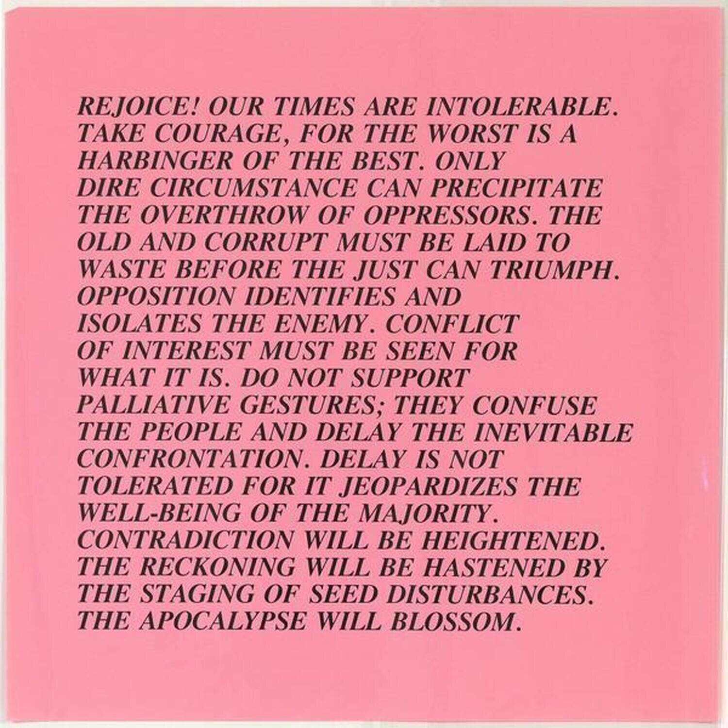 Intolerable Times - Inflammatory Essays Jenny Holzer