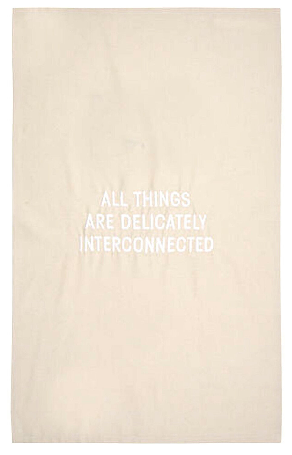 All Things Are Delicately Connected embroidered tea towel Jenny Holzer