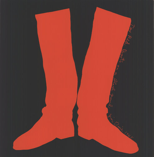 The red boots on a black ground van Jim Dine, Afdruk te koop op Singulart