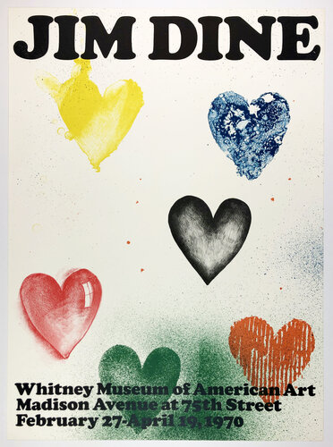 Whitney Museum 1970 (Six Hearts 1970) van Jim Dine, Afdruk te koop op Singulart