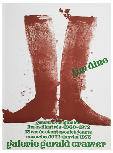 Galerie Gerald Cramer 1973 (Silhouette Boots on Brown Paper 1972) van Jim Dine, Afdruk te koop op Singulart