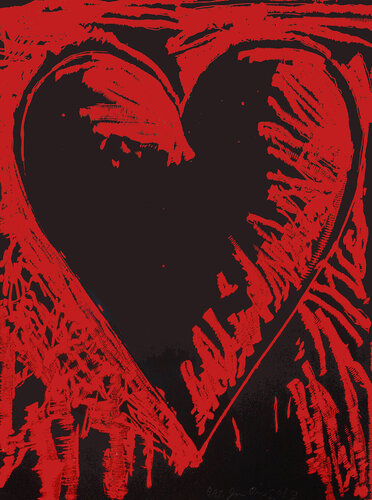 The Black and Red Heart di Jim Dine, Stampa in vendita su Singulart