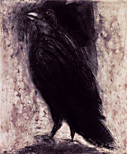 Raven on White Paper di Jim Dine, Opera su carta in vendita su Singulart