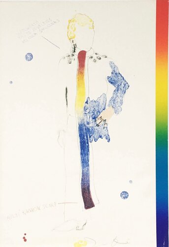 Dorian Gray in Multi Rainbow Scarf van Jim Dine, Afdruk te koop op Singulart