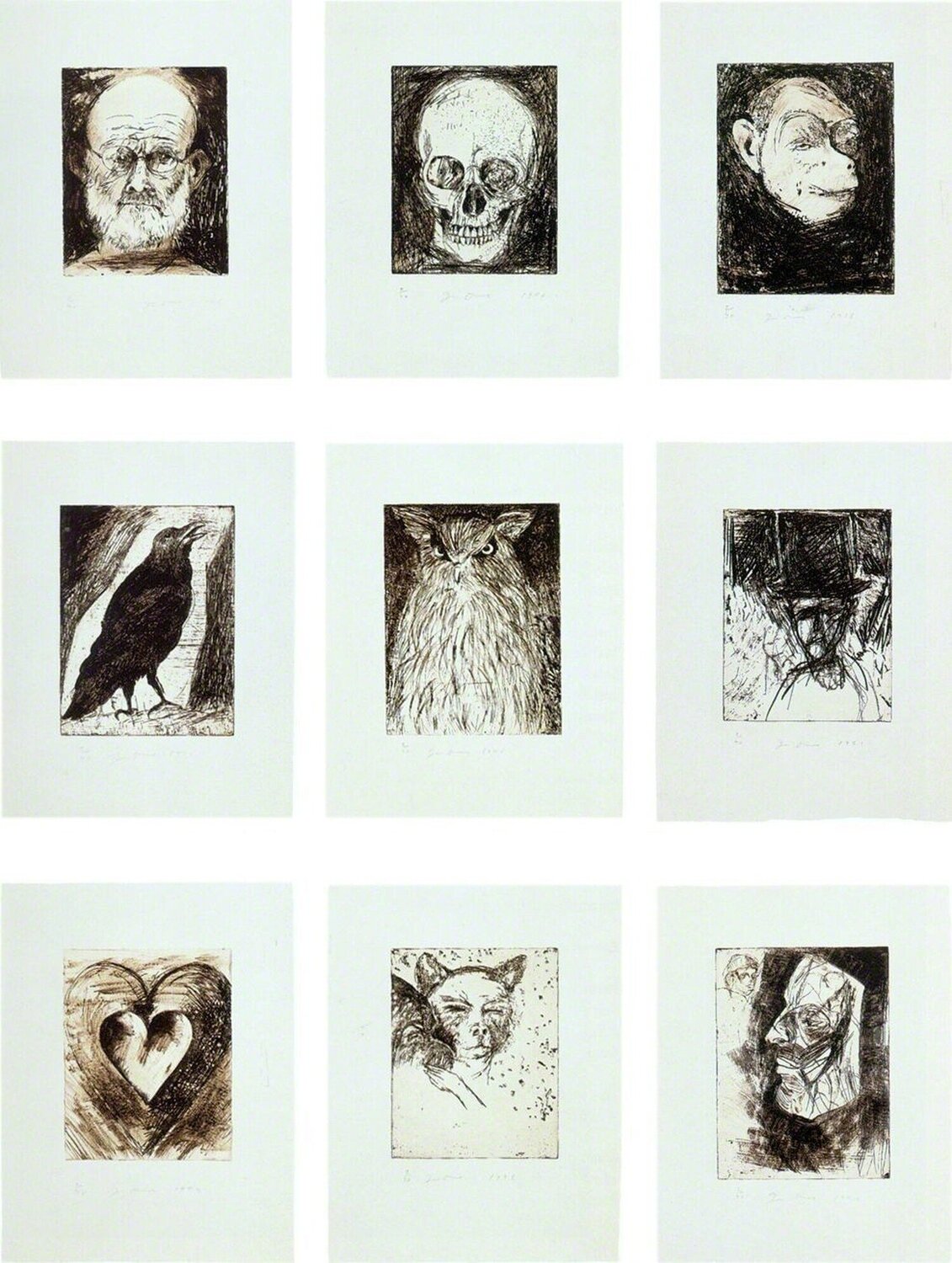 9 Studies for Winter Dream (Complete Portfolio of Nine Prints) Jim Dine Druck zu verkaufen