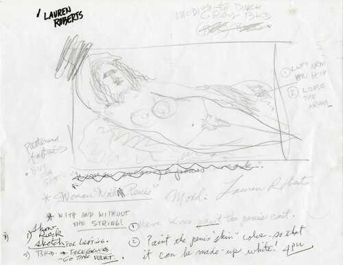 Woman with Penis (prepatory drawing for A Mermaid's Tale) van Joel-Peter Witkin, Werk op papier te koop op Singulart