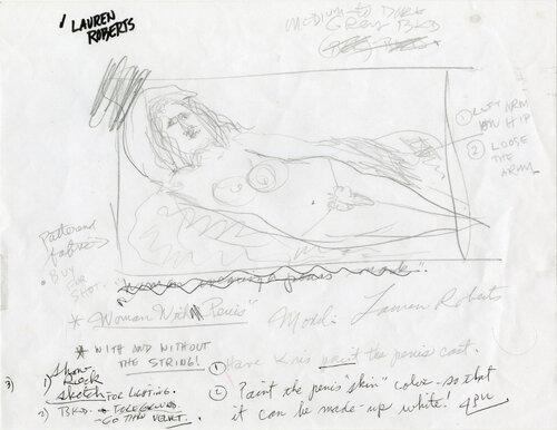 Woman with Penis (prepatory drawing for A Mermaid's Tale) van Joel-Peter Witkin, Werk op papier te koop op Singulart