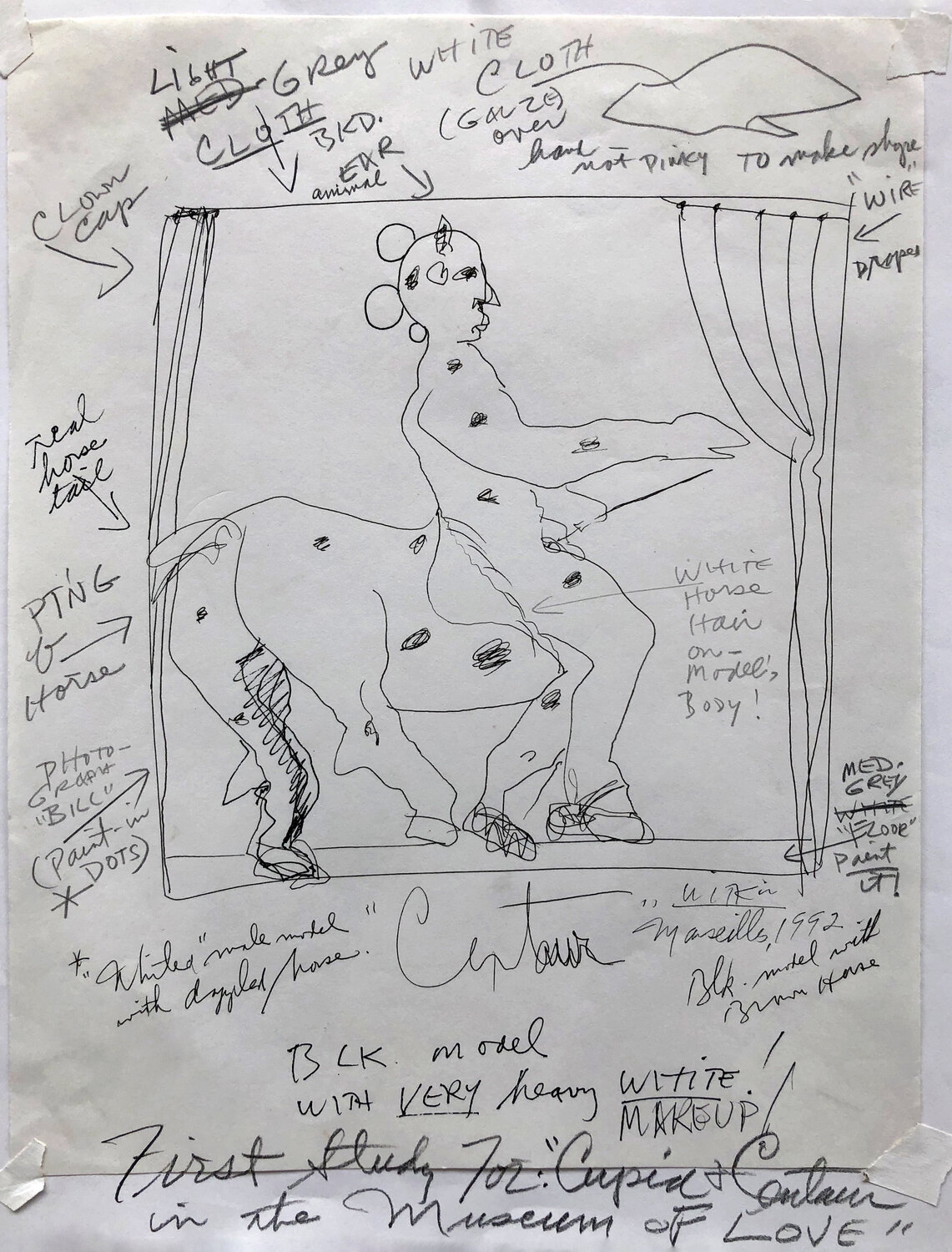 First Study for Cupid and Centaur in the Museum of Love Joel-Peter Witkin Werk auf Papier zu verkaufen