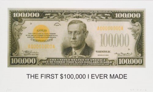 The first $100,000 I ever made van John Baldessari, Afdruk te koop op Singulart