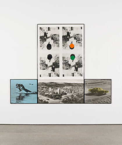Rhino / Building / Man x 4 / Car van John Baldessari, Fotografie te koop op Singulart