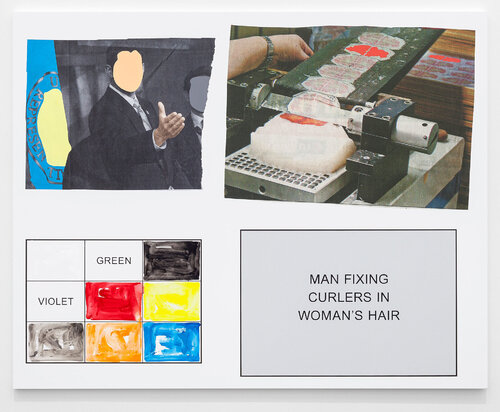 Storyboard (in 4 Parts): Man Fixing Curlers in Woman's Hair van John Baldessari, Schilderij te koop op Singulart