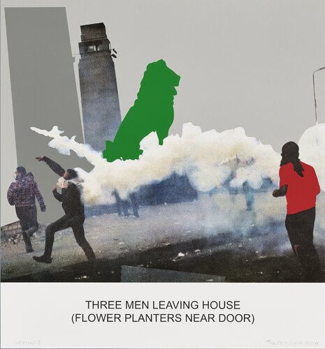 The News: Three Men Leaving House... van John Baldessari, Afdruk te koop op Singulart