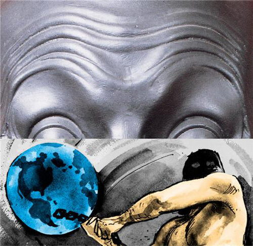 Raised Eyebrows/Furrowed Foreheads/Figure With Globe van John Baldessari, Afdruk te koop op Singulart