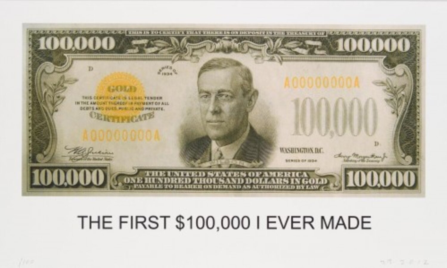 The first $100,000 I ever made John Baldessari Druck zu verkaufen