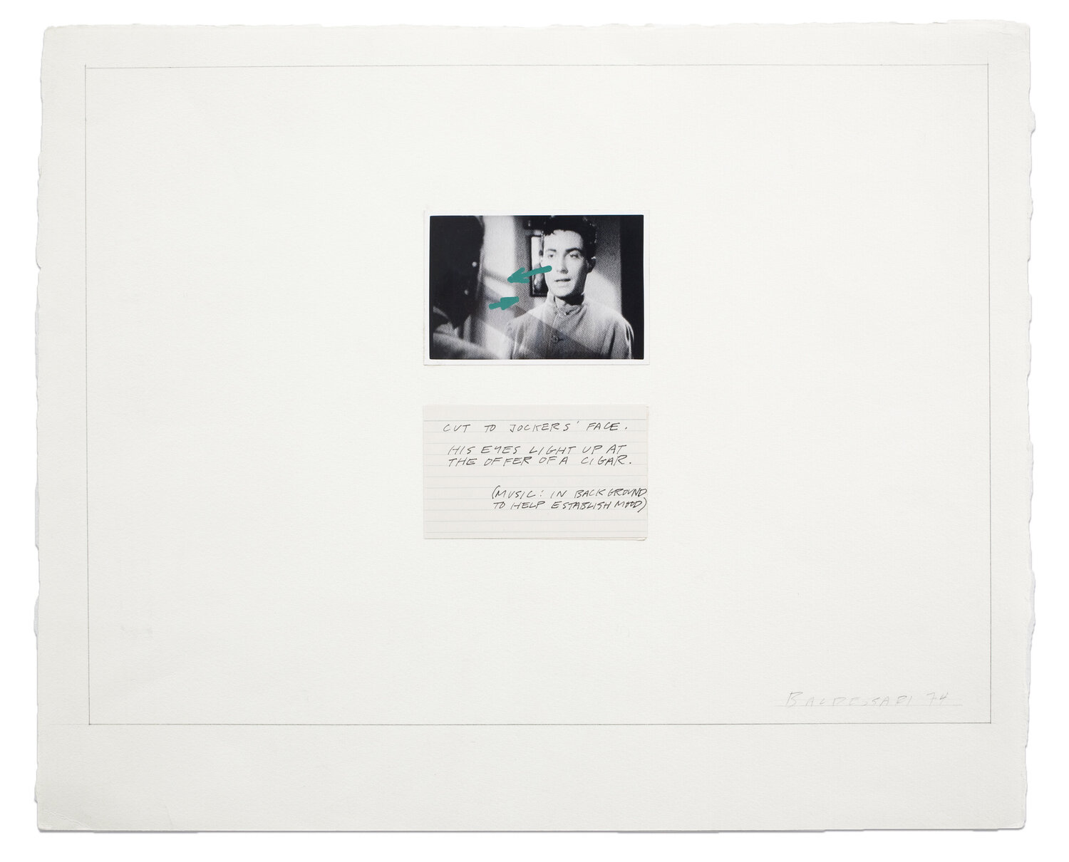 Portrait: Cut to Jockers' Face John Baldessari Opera su carta in vendita