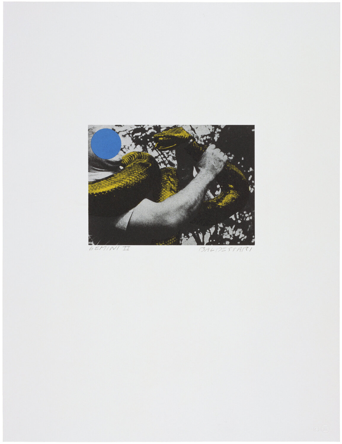 Man with Snake (Blue and Yellow) John Baldessari Stampa in vendita