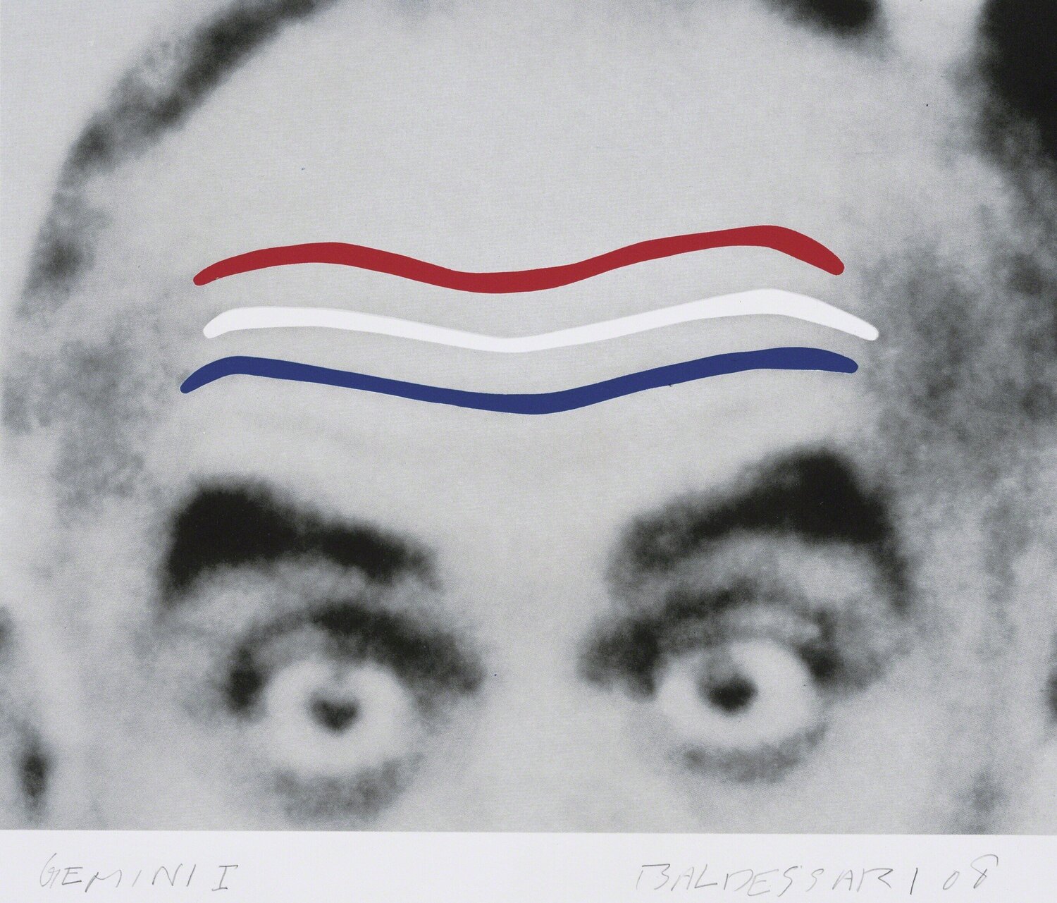 Raised Eyebrows/Furrowed Foreheads (Red, White and Blue) John Baldessari Druck zu verkaufen