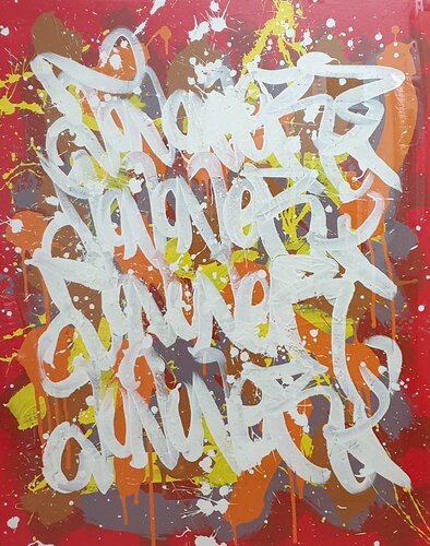 Untitled(Red/White) di JonOne, Pittura in vendita su Singulart