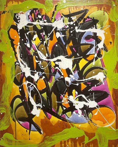 Pushed to the Edge van JonOne, Schilderij te koop op Singulart