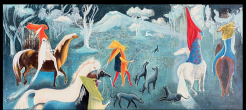 Fantastic figures on horseback van Leonora Carrington, Afdruk te koop op Singulart