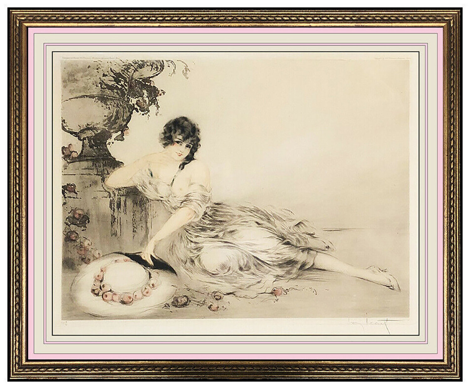 At The Urn Louis Icart Stampa in vendita