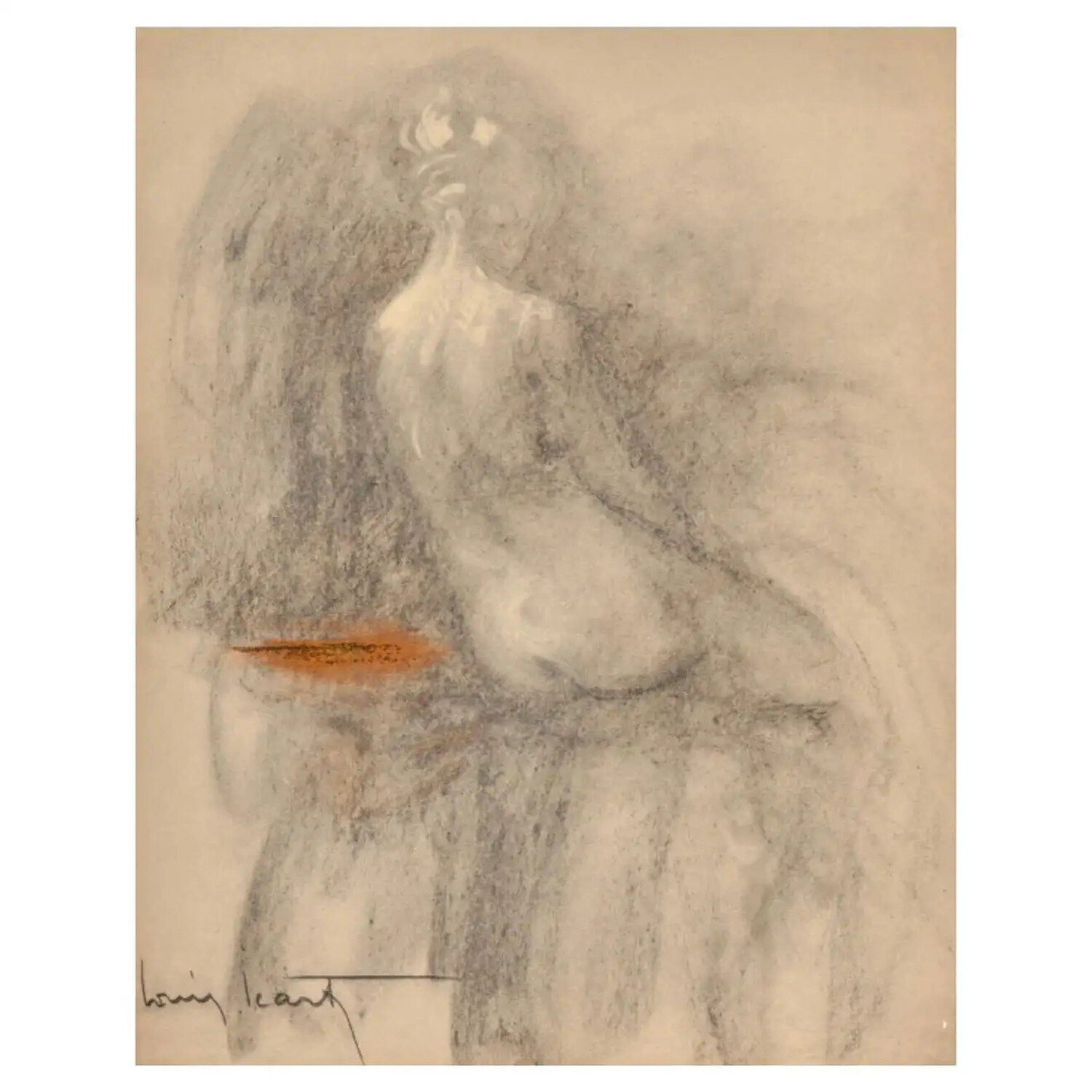 Important Louis Icart Hand Colored Lithograph COA Louis Icart Werk auf Papier zu verkaufen
