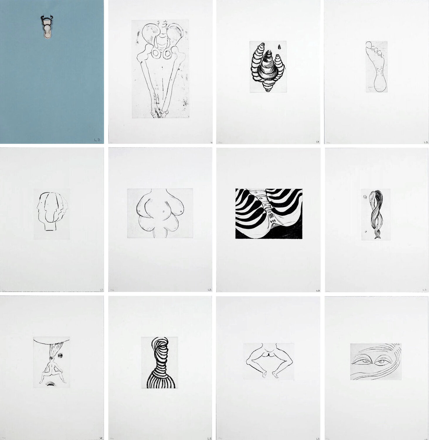 Anatomy Portfolio Louise Bourgeois Stampa in vendita