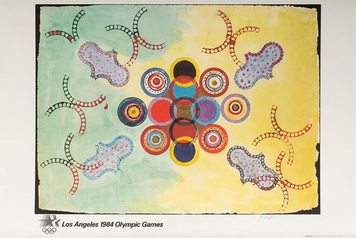 Lynda Benglis Hand-Signed 1984 Los Angeles Olympics Poster Lynda Benglis Druck zu verkaufen