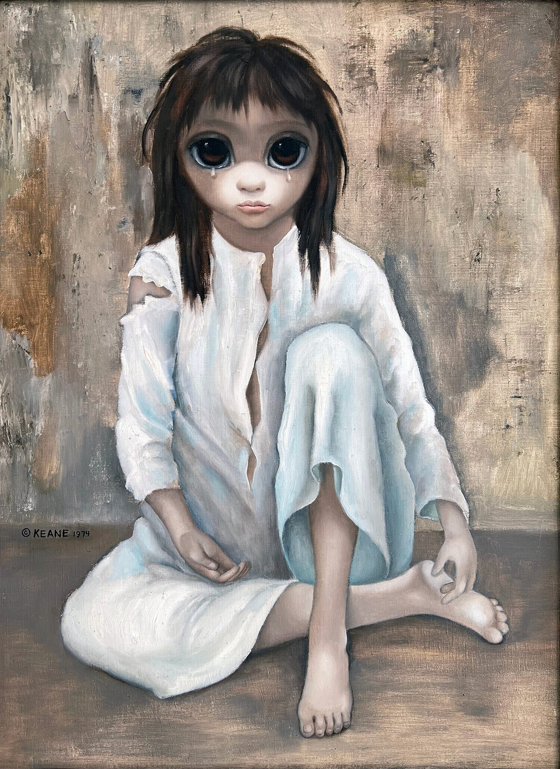 Wide Eyes - The Lost One by Margaret Keane (1974) : Painting Oil - Singulart, image size:1092x1500