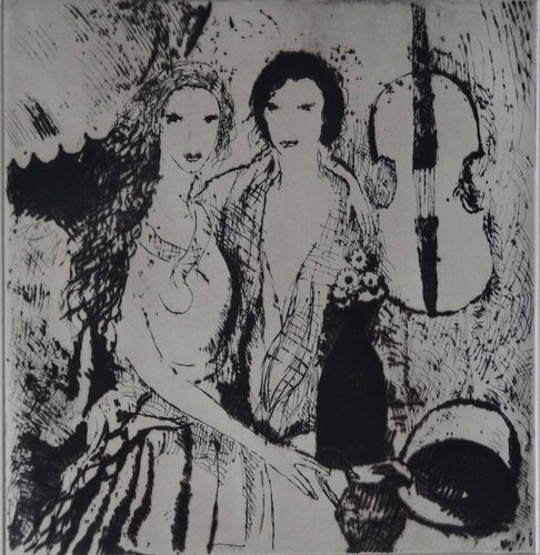 Jeunes filles au violoncelle de Marie Laurencin, Impresión a la venta en Singulart