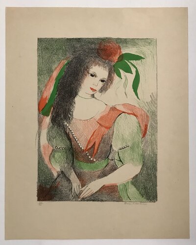 Jeune Fille aux Trois Ornements de Perles van Marie Laurencin, Afdruk te koop op Singulart