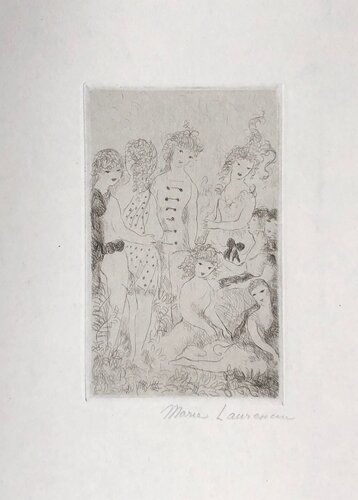 Huit filles dans un pré (Black and White) van Marie Laurencin, Afdruk te koop op Singulart