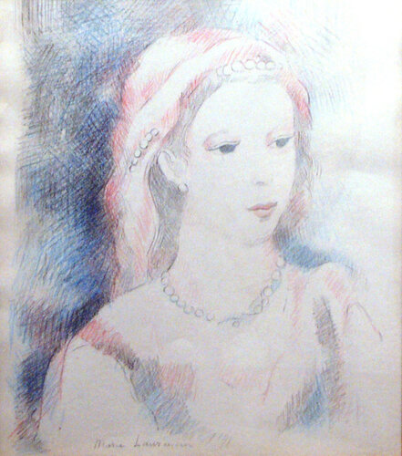 Portrait de Femme aux Perles van Marie Laurencin, Werk op papier te koop op Singulart