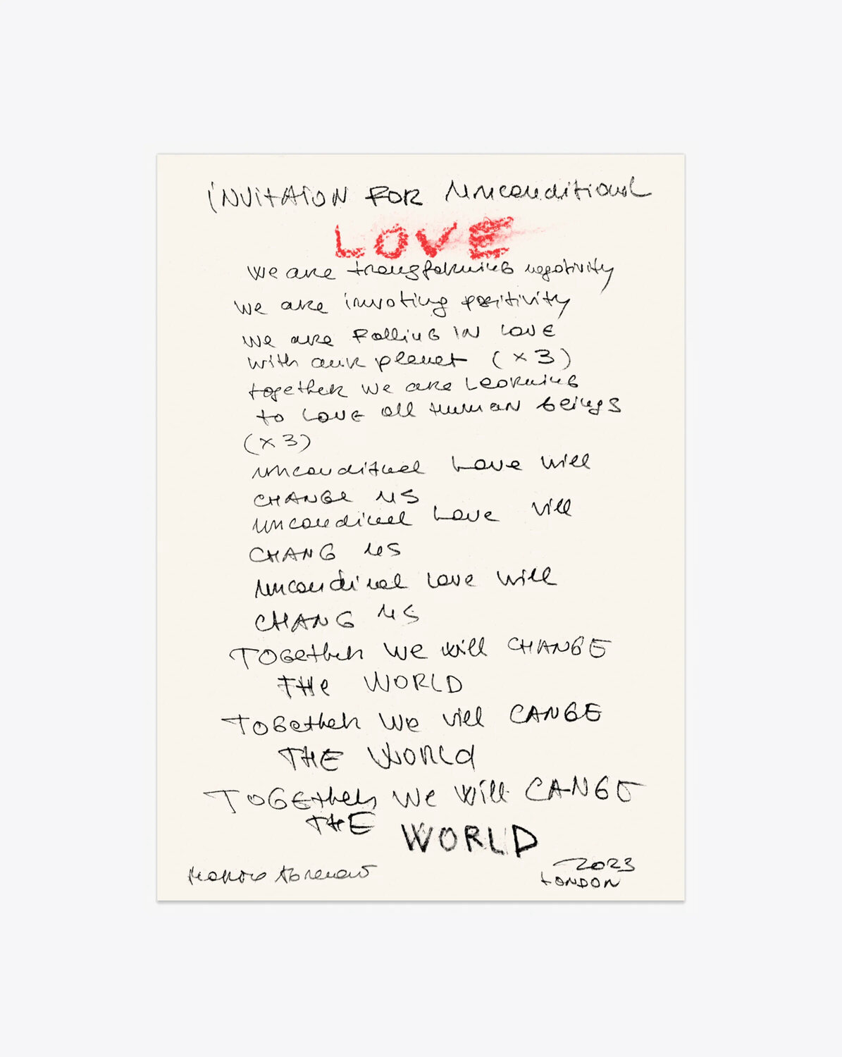 Unconditional Love Marina Abramovic Druck zu verkaufen