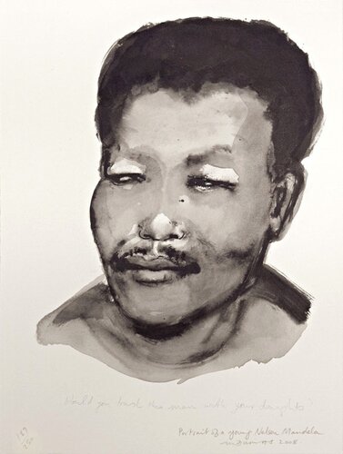 Portrait of a Young Nelson Mandela di Marlene Dumas, Stampa in vendita su Singulart