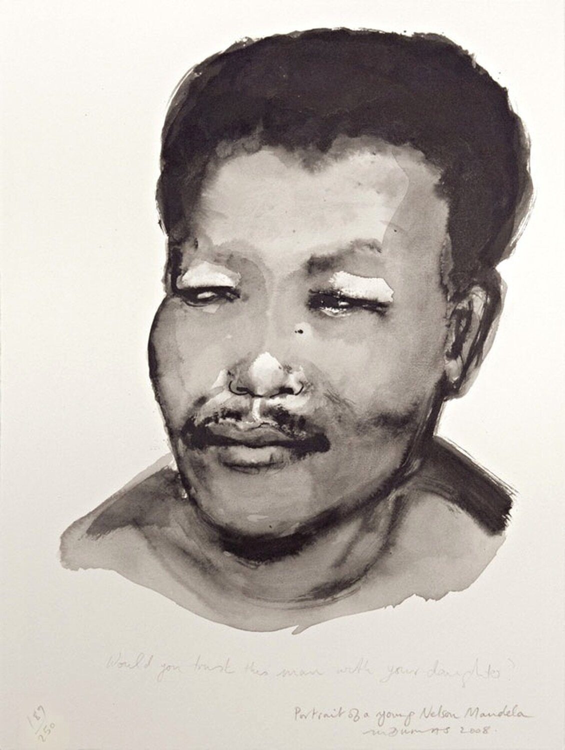 Portrait of a Young Nelson Mandela Marlene Dumas Stampa in vendita