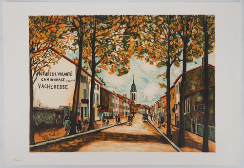 La Vacheresse, Route Nationale à Anse (Rhône), Lithographie signée by Maurice Utrillo, Print for Sale on Singulart