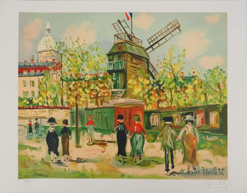 Le moulin de la Galette à Montmartre by Maurice Utrillo, 版画 for Sale on Singulart