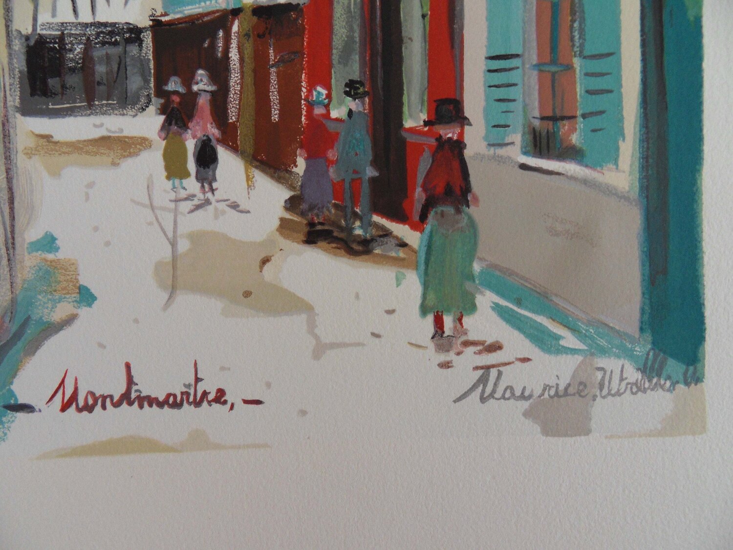Montmartre : le Moulin de la Galette et le Sacré Coeur sous la neige Maurice Utrillo Édition à vendre