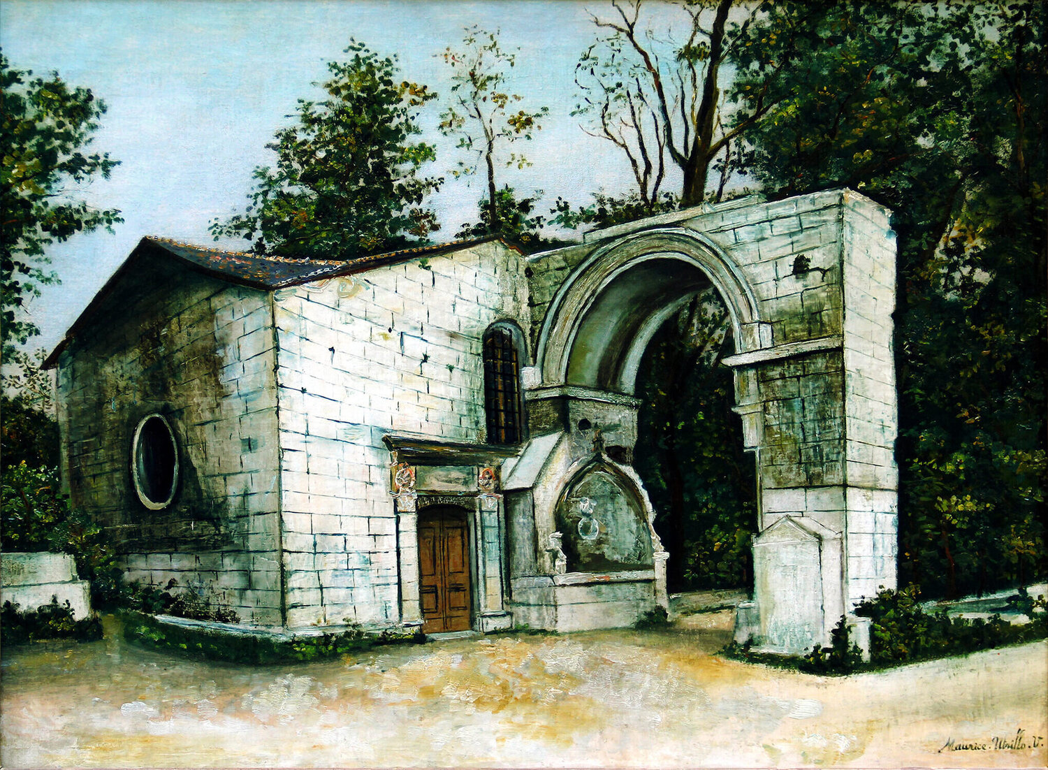 Vieille èglise Maurice Utrillo Dipinto originale in vendita