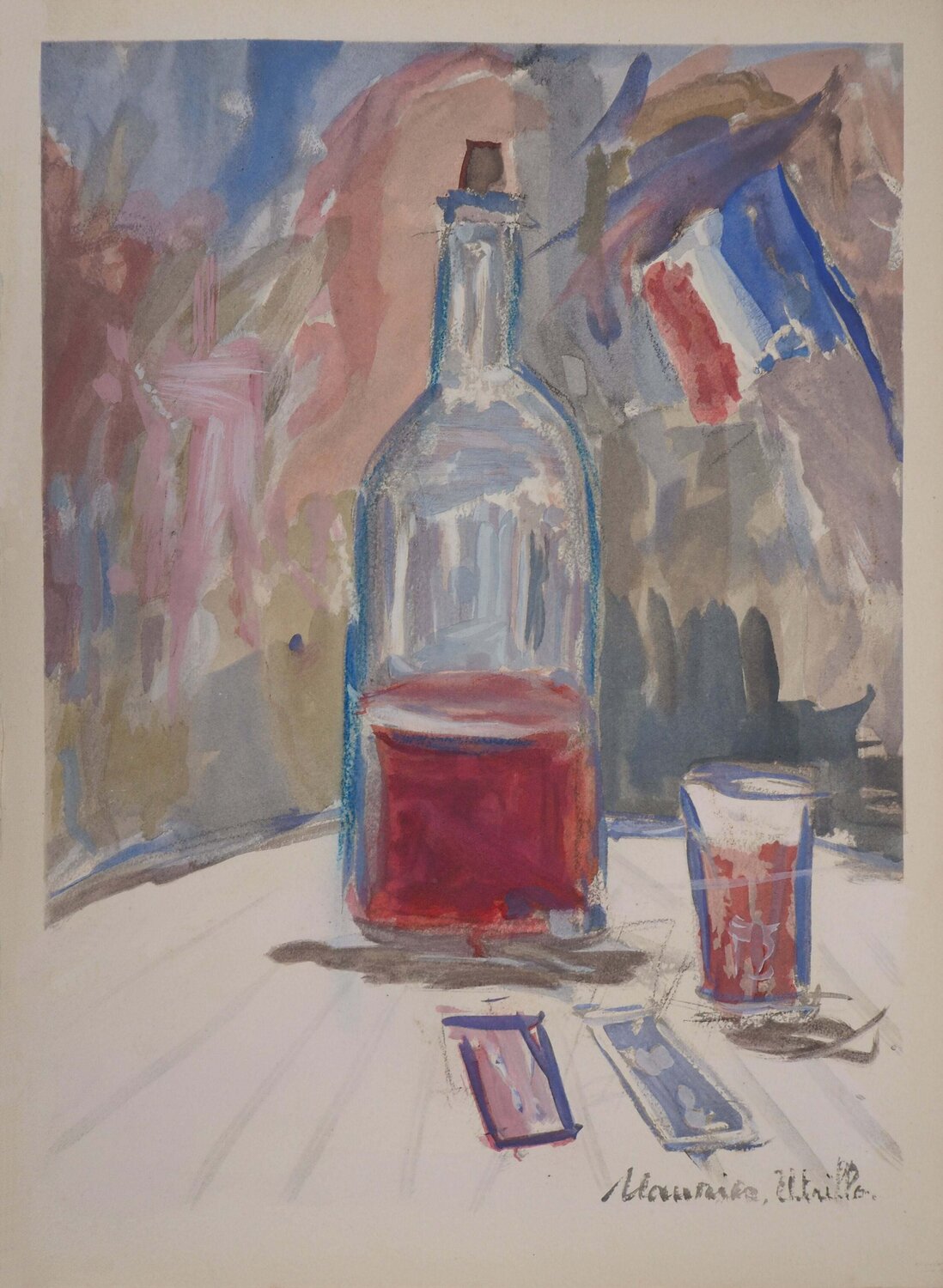 Le vin du 14 juillet Maurice Utrillo Druck zu verkaufen